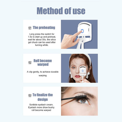 Electric Eyelash Curler Heated - Portable & Rechargeable